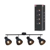 Foco Davy E27 230V máx. 4x20W regulable Negro - système d'accrochage et décoration - détail 8