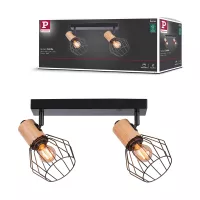 Spotlight Lanka E14 230V max. 2x20W gradable Noir - système d'accrochage et décoration - détail 6