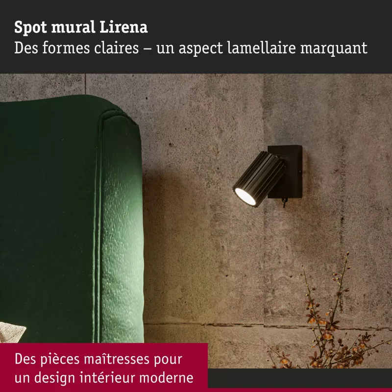 Foco Lirena GU10, máx. 10 W, metal negro mate.