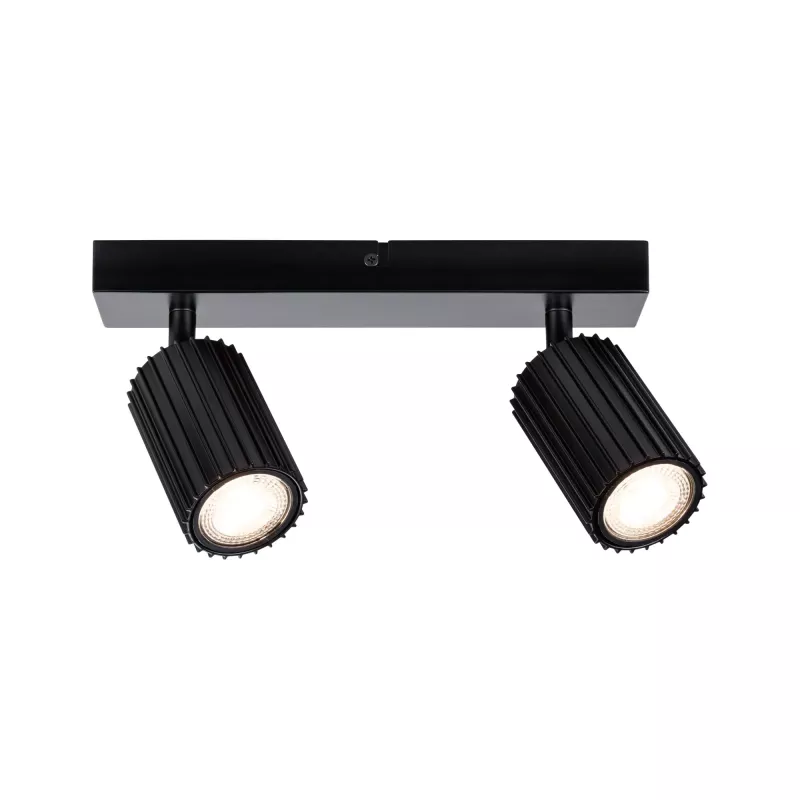 Spotlight Lirena GU10 max. 2x10W Noir mat Métal - système d'accrochage et décoration