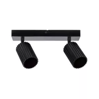 Lirena GU10-Scheinwerfer, max. 2 x 10 W, mattschwarzes Metall - système d'accrochage et décoration - détail 2