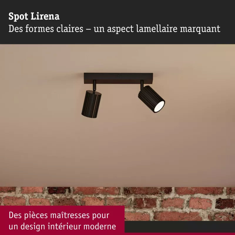 Spotlight Lirena GU10 max. 2x10W Noir mat Métal