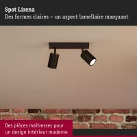 Lirena GU10-Scheinwerfer, max. 2 x 10 W, mattschwarzes Metall - système d'accrochage et décoration - détail 4