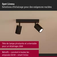 Spotlight Lirena GU10 max. 2x10W Noir mat Métal - système d'accrochage et décoration - détail 5