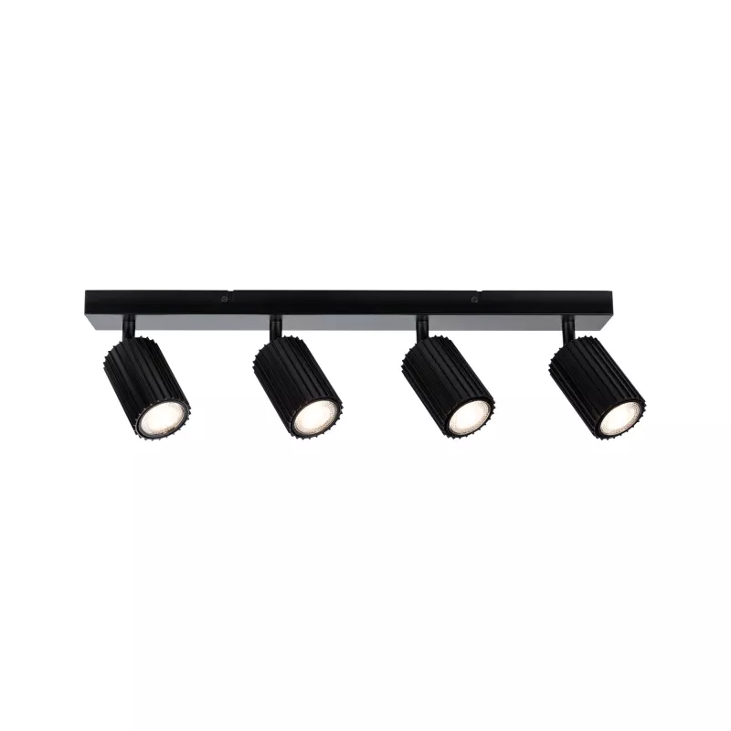 Lirena GU10 spotlight, max. 4x10W, matte black metal - système d'accrochage et décoration