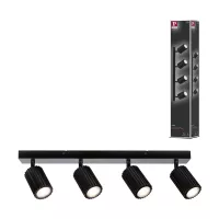 Foco Lirena GU10, máx. 4x10W, metal negro mate. - système d'accrochage et décoration - détail 10