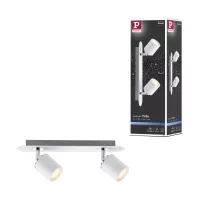 Tubo de foco IP44 GU10 230V máx. 2x10W regulable Blanco, Cromado - système d'accrochage et décoration - détail 3