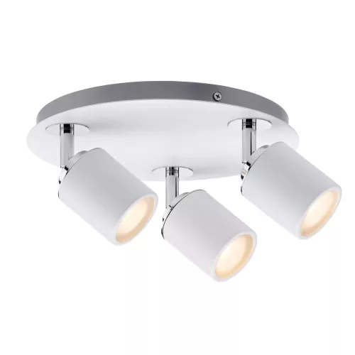 Tubo de foco IP44 GU10 230V máx. 3x10W regulable Blanco, Cromado