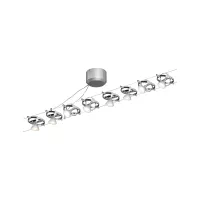 Kit básico de sistema de cable cardán GU5.3 máx. 8x10W regulable 230/12V Cromo mate, Cromo - système d'accrochage et décoration - détail 2