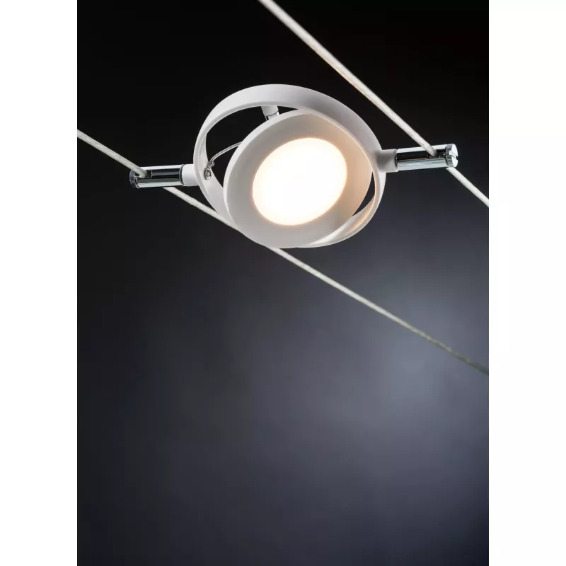 Kit básico de sistema de cable LED RoundMac 6x200lm 6x4,3W 2700K 230/12V Blanco esmerilado