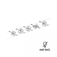 Système sur câbles Mac II Kit de base GU5,3 max. 5x10W gradable 230/12V Chrome mat - système d'accrochage et décoration - détail 5