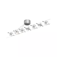 Mac II Cable System Basic Kit GU5.3 max. 7x10W dimmable 230/12V Matte Chrome - système d'accrochage et décoration - détail 1