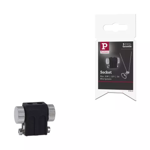 Cable system, Socket lamp holder, G4 max. 35W 12V, Black