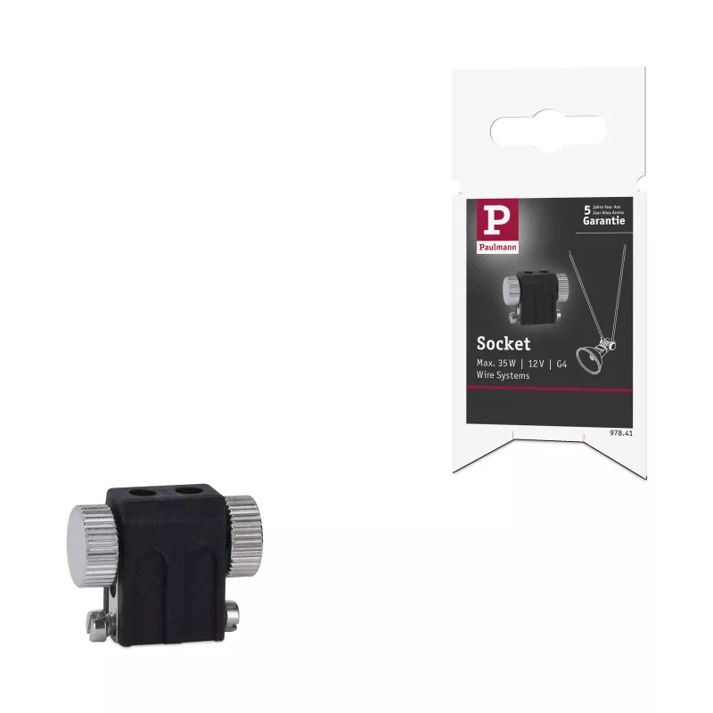 Sistema de cableado, portalámparas, casquillo G4, máx. 35W 12V, negro.