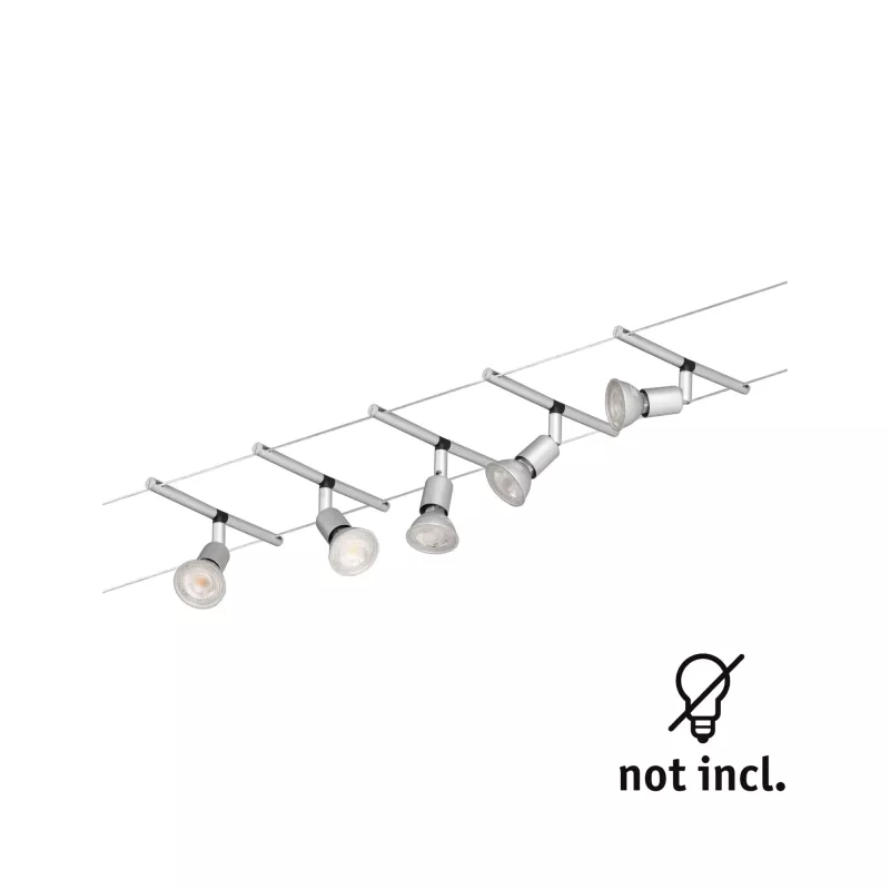 Système sur câbles Spice SaltLED Kit de base GU5,3 max. 5x10W gradable 230/12V Chrome mat