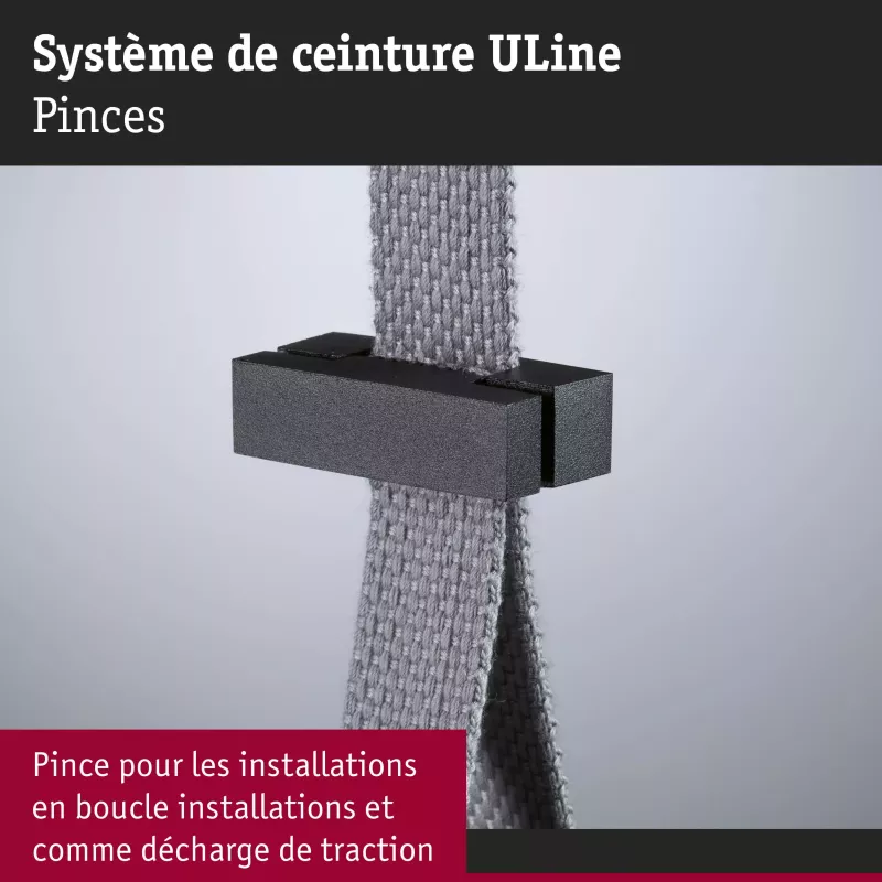 ULine Accessoires Pince à sangle Kit de 2 Noir