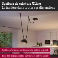 Lámpara colgante LED ULine, forma de cuenco, 300 mm, 12 W, negra. - système d'accrochage et décoration - détail 4