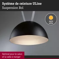 ULine Luminaire en suspension LED Bol 300mm 12W Noir - système d'accrochage et décoration - détail 5