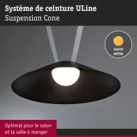 ULine Luminaire en suspension LED Cone 560lm 12W 350mm 3000K Noir - système d'accrochage et décoration - détail 5