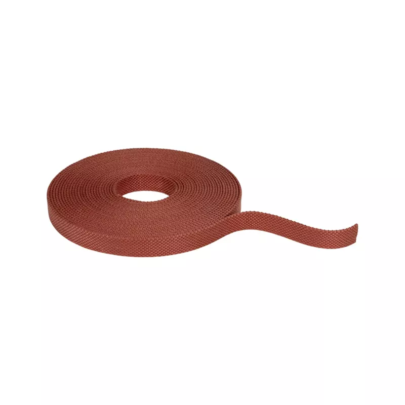 Cinta textil ULine de 10 m, color terracota cobrizo, de dacrón. - système d'accrochage et décoration