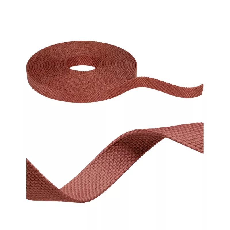 Cinta textil ULine de 10 m, color terracota cobrizo, de dacrón.