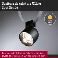 ULine Spot LED Ronde 405lm 7W 85mm 3000K Noir - système d'accrochage et décoration - détail 7