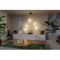 Lámpara colgante LED ULine tipo bola, 795 lm, 8 W, 150 mm, 3000 K, color negro. - système d'accrochage et décoration - détail 9