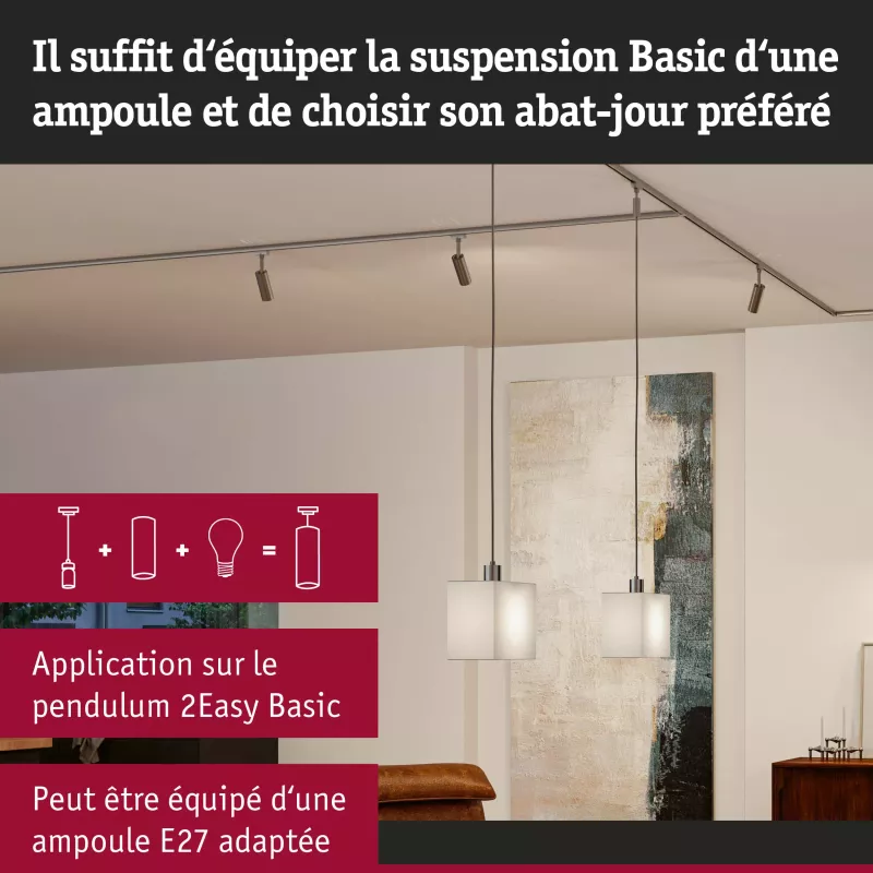 URail Abat-jour 2Easy Verona 250x200mm Gris