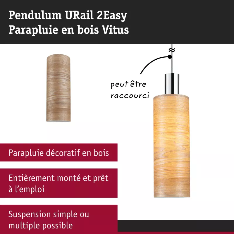 URail Abat-jour 2Easy Vitus 110mm Bois