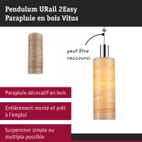 URail Abat-jour 2Easy Vitus 110mm Bois - système d'accrochage et décoration - détail 6