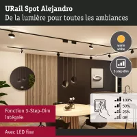 Foco para riel URail, atenuación en 3 pasos, Alejandro, 800 lm, 10 W, 3000 K, regulable, 230 V - système d'accrochage et décoration - détail 28