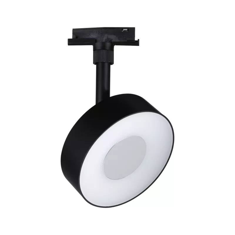 Foco URail para riel, regulable en 3 niveles, circular, 180 lm, 5 W, 2700-4000 K, 230 V, negro mate.