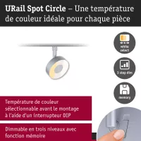URail Spot sur rail 3-Step-Dim Circle 250lm 5W 2700 - 4000K gradable 230V Chrome mat - système d'accrochage et décoration - détail 7