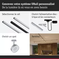 URail Spot sur rail 3-Step-Dim Circle 250lm 5W 2700 - 4000K gradable 230V Chrome mat - système d'accrochage et décoration - détail 8