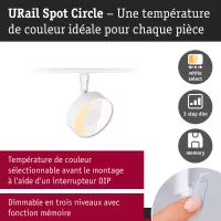 Foco para riel URail, regulable en 3 niveles, circular, 280 lm, 5 W, 2700-4000 K, 230 V, luz blanca. - système d'accrochage et décoration - détail 7