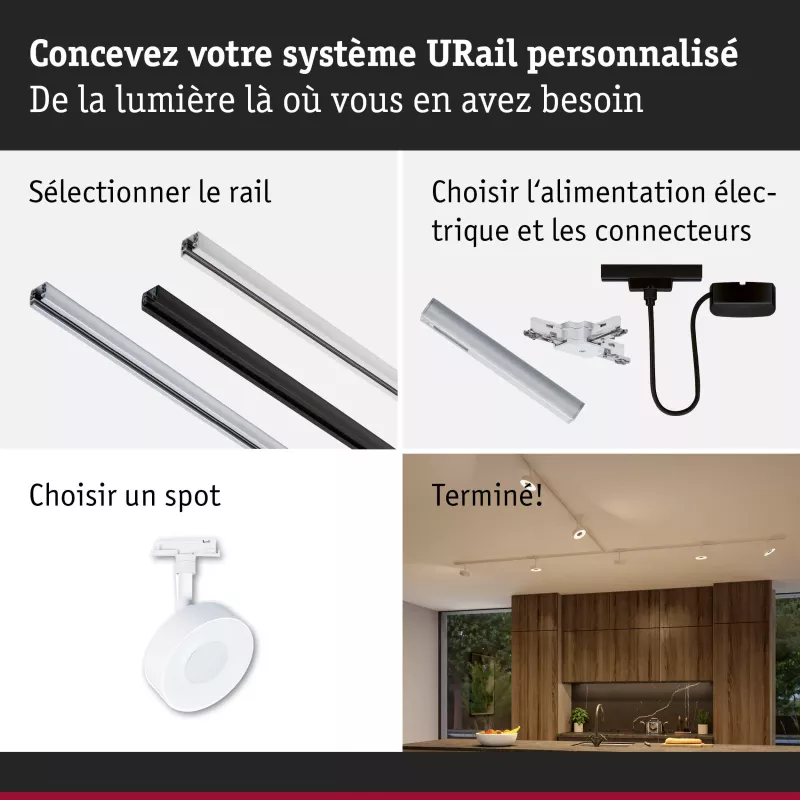 URail Track spotlight 3-Step-Dim Circle 280lm 5W 2700 - 4000K dimmable 230V Signal white