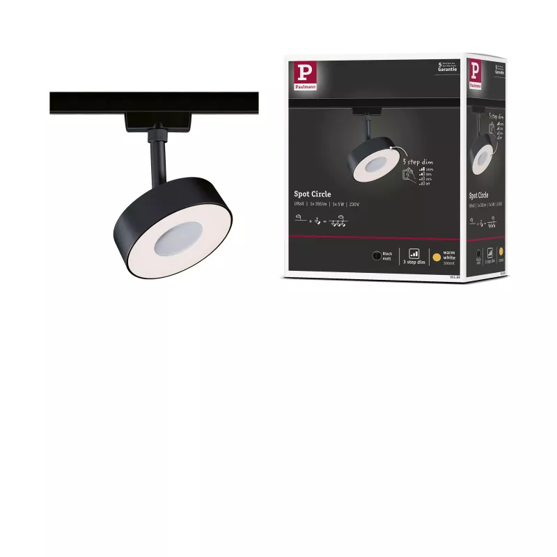 URail Track spotlight 3-Step-Dim Circle 280lm 5W 3000K dimmable 230V