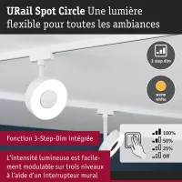 Foco URail para riel, regulable en 3 niveles, circular, 280 lm, 5 W, 3000 K, 230 V - système d'accrochage et décoration - détail 28