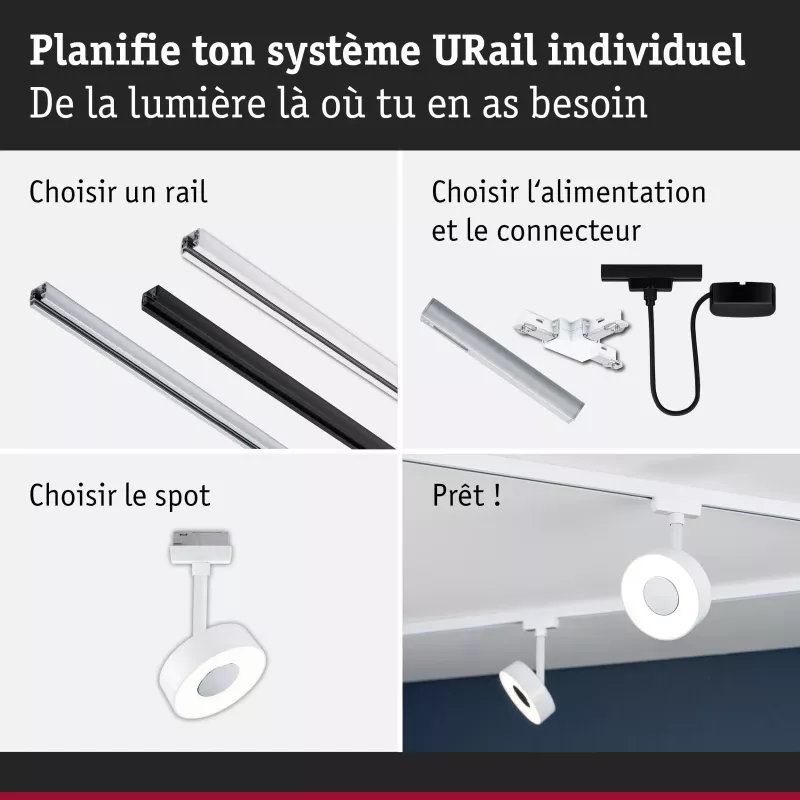 URail Track spotlight 3-Step-Dim Circle 280lm 5W 3000K dimmable 230V