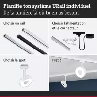Foco URail para riel, regulable en 3 niveles, circular, 280 lm, 5 W, 3000 K, 230 V - système d'accrochage et décoration - détail 30