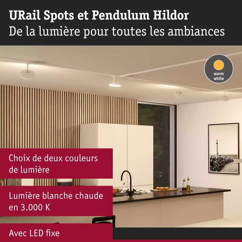 URail Spot sur rail 3-Step-Dim Hildor 850lm 15W 3000K gradable 230V