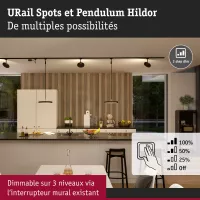 URail Spot sur rail 3-Step-Dim Hildor 850lm 15W 3000K gradable 230V - système d'accrochage et décoration - détail 41