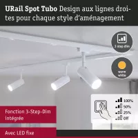 URail Spot sur rail 3-Step-Dim Tubo Spot individuel 150lm 4W 3000K gradable 230V Blanc signal - système d'accrochage et décoration - détail 6