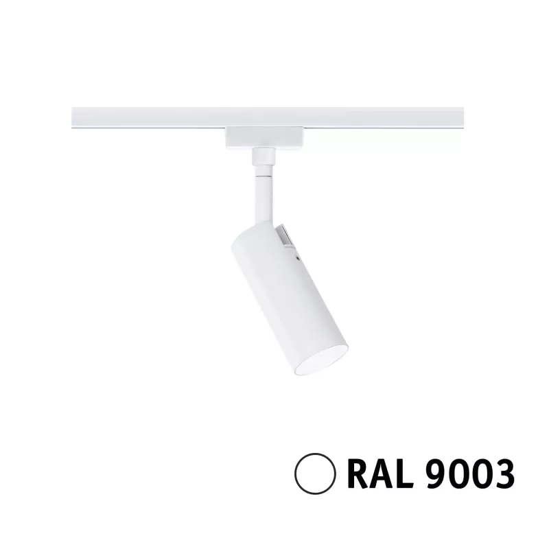 Foco individual Tubo para riel URai con atenuación en 3 pasos, 170 lm, 4 W, 4000 K, regulable, 230 V, luz blanca.