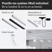 URail Track spotlight 3-Step-Dim Tubo Individual spotlight 170lm 4W 4000K dimmable 230V Signal white - système d'accrochage et décoration - détail 8