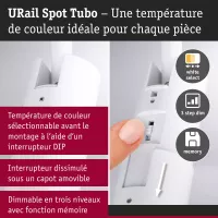 URail Spot sur rail 3-Step-Dim Tubo Spot individuel 320lm 4W 2700 - 4000K gradable 230V Blanc signal - système d'accrochage et décoration - détail 8