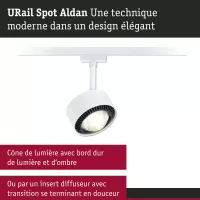 URail Spot sur rail Aldan Spot individuel 470lm 8W 4000K gradable 230V Blanc signal - système d'accrochage et décoration - détail 8
