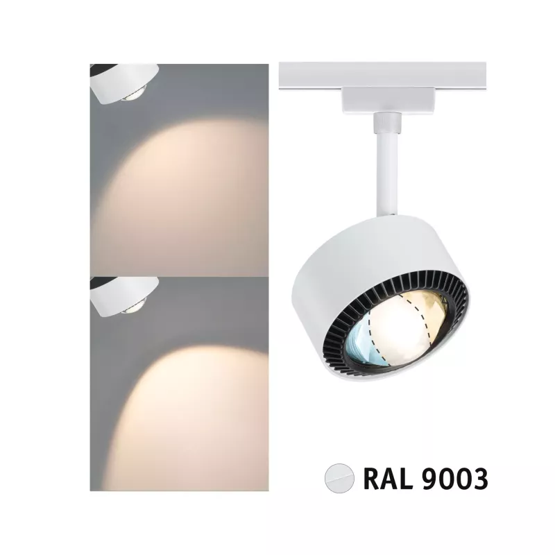 URail Spot sur rail Aldan Spot individuel 500lm 8W White Switch 230V