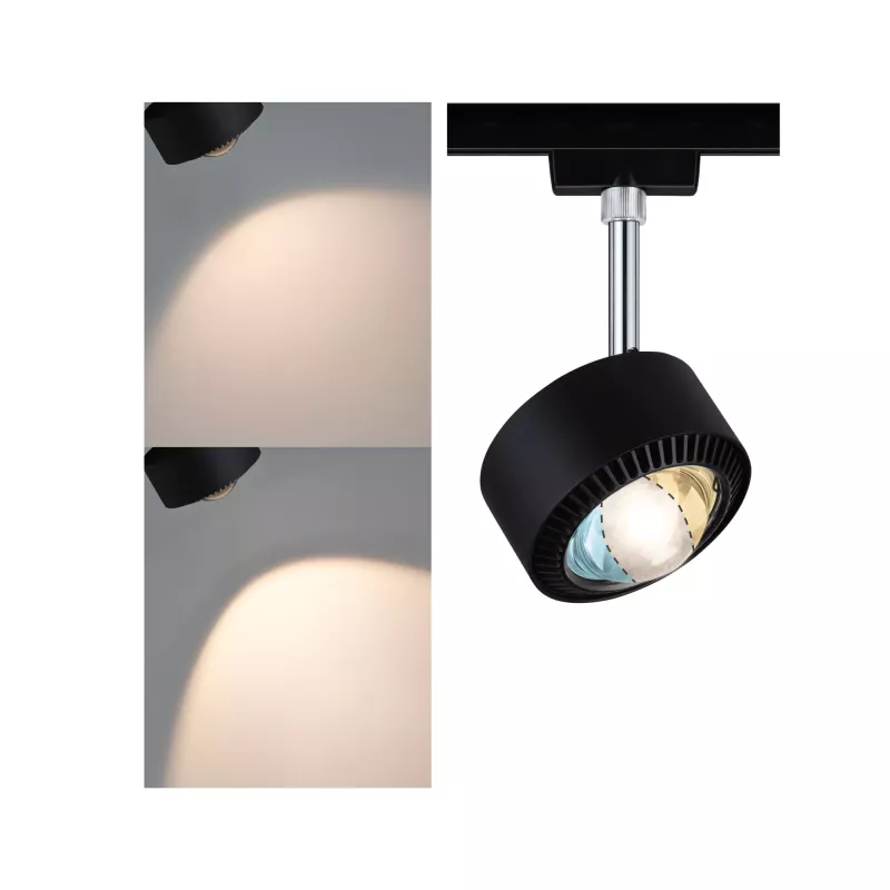 Foco para riel URail Foco individual Aldan 500lm 8W Blanco Interruptor 230V