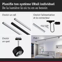 Foco para riel URail Foco individual Aldan 500lm 8W Blanco Interruptor 230V - système d'accrochage et décoration - détail 35